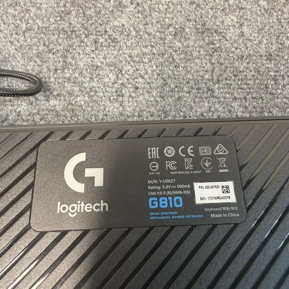Logitech G810 Orion Spectrum Mechanical Gaming Keyboard Wired USB Black PC